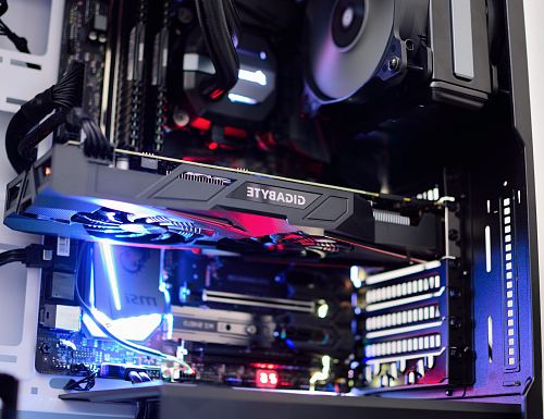 black Gigabyte graphics card